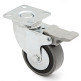 RUEDA GIRATORIA TRIAL ARO GOMA ø60 CON PLACA ZINCADO CON FRENO