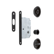KIT CIERRE PUERTA CORREDERA RED. NEGRO MATE  Ø56 EXTERIOR, d48 INTERIOR.