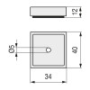 BASE EMBELLECEDORA CUADRADA 40x40 CROMO RAL 9006