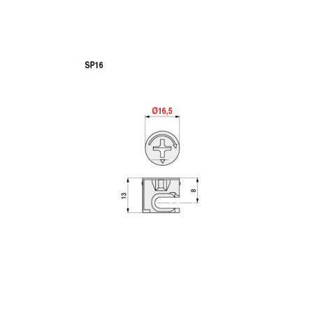 EXCÉNTRICA Ø16,5mm MI-FIX SP16