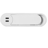 PASACABLE OVAL TICAL 180x53 2 USB ACABADO BLANCO