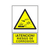 SEÑAL 354 PLÁSTICO 345x245 RIESGO CORROSIÓN ¡ATENCIÓN RIESGO DE CORROSIÓN!