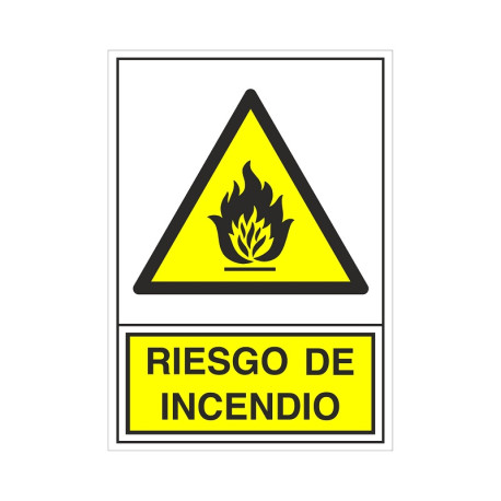 SEÑAL 319 PLÁSTICO 490x345 "RIESGO DE INCENDIO"