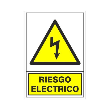 SEÑAL 312 PLÁSTICO 490x345 "RIESGO ELÉCTRICO"