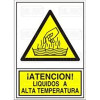 SEÑAL 360 ADHESIVA 148x105 "¡ATENCIÓN! LÍQUIDOS A ALTA TEMPERATURA"