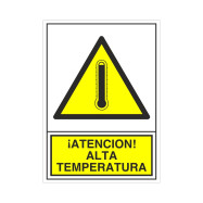 SEÑAL 376 ADHESIVA 105x74 "¡ATENCIÓN! ALTA TEMPERATURA"