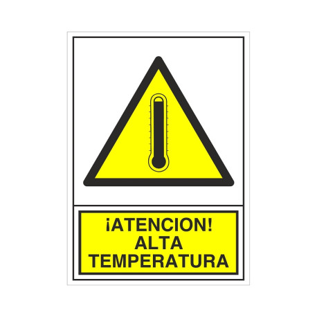 SEÑAL 376 ADHESIVA 105x74 "¡ATENCIÓN! ALTA TEMPERATURA"