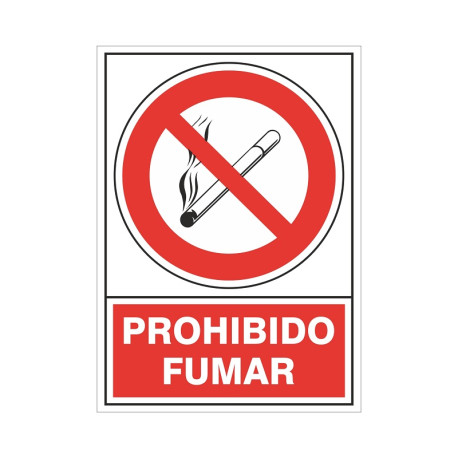 SEÑAL 400 ADHESIVA 345x245 "PROHIBIDO FUMAR"