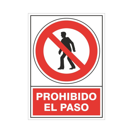 SEÑAL 410 PLÁSTICO 490x345 "PROHIBIDO EL PASO"