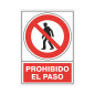 SEÑAL 410 PLÁSTICO 490x345 "PROHIBIDO EL PASO"