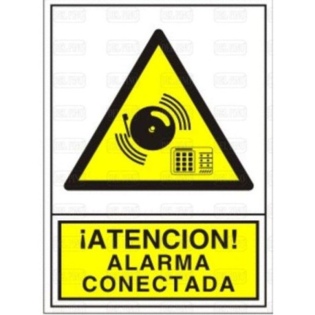 SEÑAL ADHESIVA 105x74 1305 "¡ATENCIÓN! ALARMA CONECTADA"