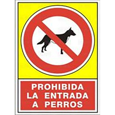 SEÑAL 489 ALUMINIO 345x245 "PROHIBIDA LA ENTRADA A PERROS"