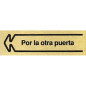 PLACA ALUMINIO ORO 150x45 "POR LA OTRA PUERTA" IZQUIERDA