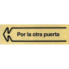 PLACA ALUMINIO ORO 150x45 "POR LA OTRA PUERTA" IZQUIERDA