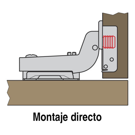 BISAGRA BAZA2 110º SLIDE-ON E95 Ø35 SUPERACODADO TACO MONTAJE DIRECTO Ø10mm