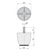 PATA PLASTICO VASO Ø70 H65 M8x27 CEREZO