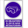 SEÑAL 628 PLAST.345x245"OBL.GAF.SALPIC" ES OBLIGATORIO EL USO DE GAFAS ANTISALPICADURAS