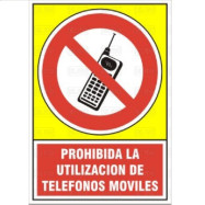 SEÑAL 542 PLAST.295x210"PROHIB.TELEFONO" PROHIBIDA LA UTILIZACION DE TELEFONOS MOVILES