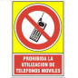 SEÑAL 542 PLAST.295x210"PROHIB.TELEFONO" PROHIBIDA LA UTILIZACION DE TELEFONOS MOVILES