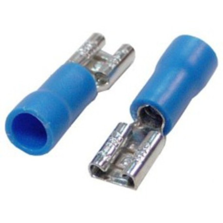 ENCHUFE FASTON PLANO HEMBRA AZUL 6,3mm