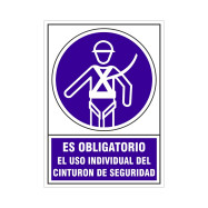 SEÑAL 613 PLAST.420x297"OBL.USO.CINT.SEG ES OBLIG.USO INDIVIDUAL CINTURON SEGURIDAD
