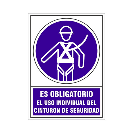 SEÑAL 613 PLAST.420x297"OBL.USO.CINT.SEG ES OBLIG.USO INDIVIDUAL CINTURON SEGURIDAD