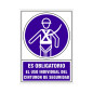 SEÑAL 613 PLAST.420x297"OBL.USO.CINT.SEG ES OBLIG.USO INDIVIDUAL CINTURON SEGURIDAD