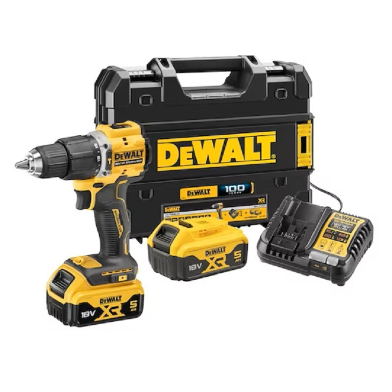 TALADRO PERC.DEWALT XR 18V-5Ah 100AÑOS DCD100YP2T-QW S/ESCOBILLAS 2 BATERIAS Y CARGADOR