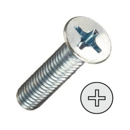 DIN 965 TORNILLO ROSCA METAL CABEZA PLANA POZIDRIV ZINCADO