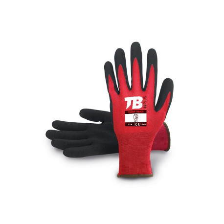 GUANTE NYLON ROJO P/NITRILO SANDY T-7