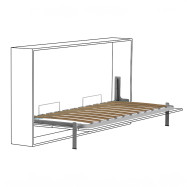 SOMIER HORIZONTAL 135x190 CON PATA BASCULANTE ACABADO GRIS