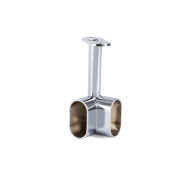 SOPORTE RINCÓN OVAL PARA TUBO DE ARMARIO CROMADO