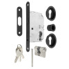KIT CERRADURA PUERTA CORREDERA RED. NEGRO M  C/BOMBILLO 20-20.  NEGRO MATE