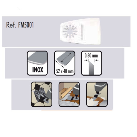 RASCADOR S/OSCILANTE INOXIDABLE 52x40mm FM5001 RECTO