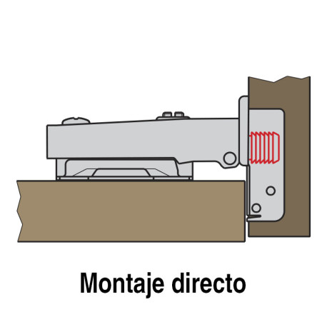 BISAGRA BAZA2 110º SLIDE-ON E95 Ø35 RECTO TACO MONTAJE DIRECTO Ø10mm